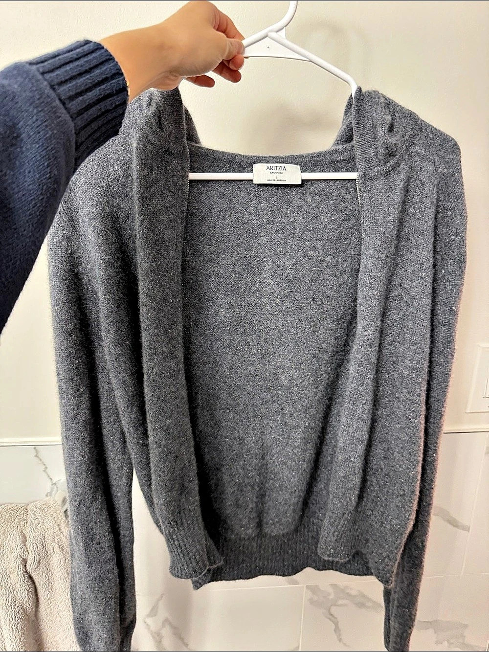 Aritzia Cushnie Cowl Neck Sweater in Gray Like New